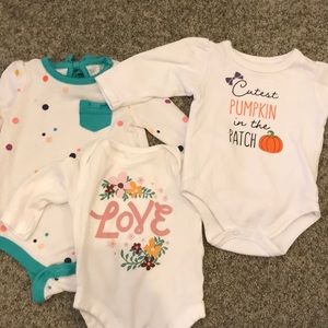 Lot of baby long sleeve onesies